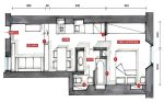 創(chuàng)意70平小戶型一居室設(shè)計(jì)平面圖