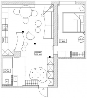 酒店式公寓70平小户型平面图