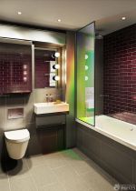 个性120平方三室一厅砖砌浴缸装修效果图片