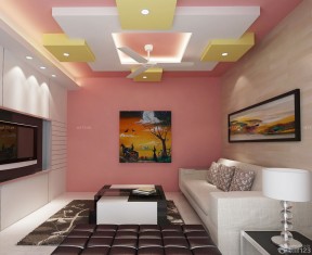 唯美120平方三室一厅粉色墙面装修效果图片