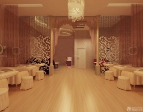 美容院裝修效果圖 淺色木地板