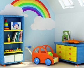 交换空间儿童房装修效果图 儿童房手绘墙画