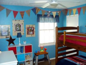 交换空间蓝色墙面装修儿童房效果图片