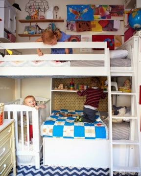 交换空间儿童房设计 儿童高低床图片