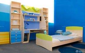 交换空间儿童房设计 书桌书柜组合效果图