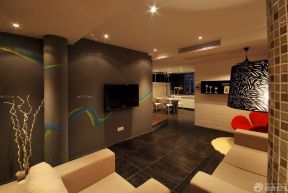 电视背景墙设计图 简洁小型家居室