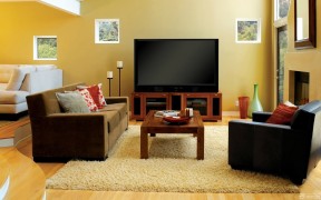 客厅电视背景墙壁纸 电视墙装修效果图温馨