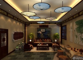 茶樓效果圖 中式風(fēng)格設(shè)計(jì)裝修效果圖片