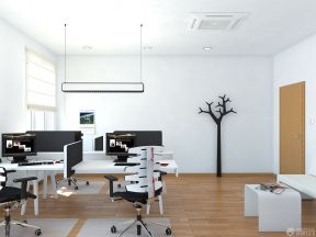 办公室设计效果图 白色墙面装修效果图片