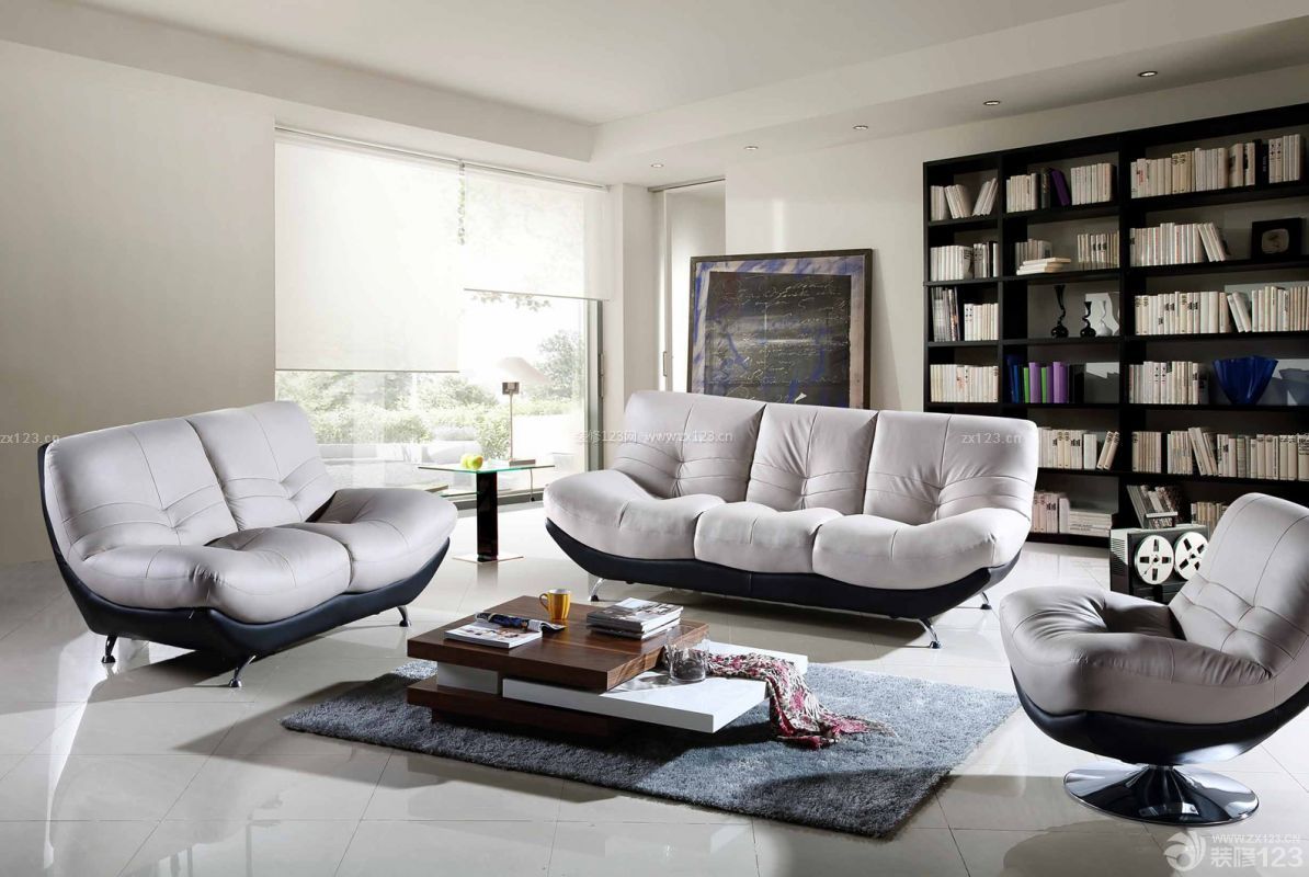 现代客厅123组合沙发装修效果图片