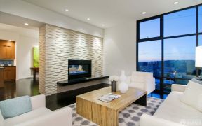 现代客厅 硅藻泥电视背景墙装修效果图片