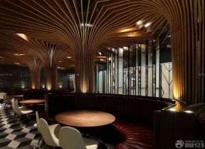 大型店面室內(nèi)卡座沙發(fā)設(shè)計(jì)效果圖片