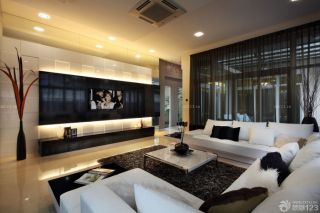 家装客厅艺术玻璃电视背景墙设计