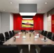绚丽会议室背景墙红色墙面装修效果图片