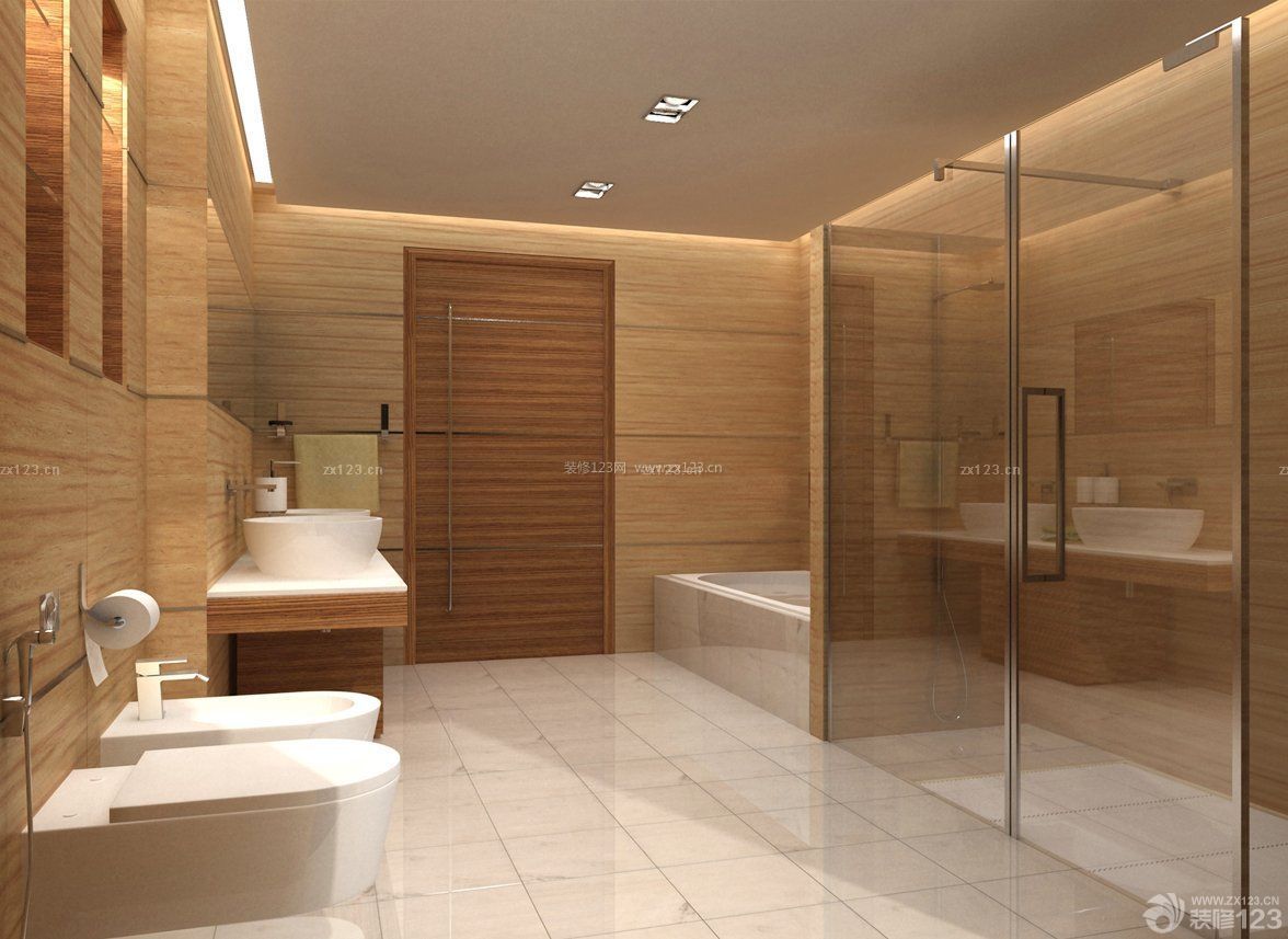 现代宾馆整体卫生间设计图