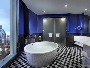 现代宾馆卫浴地砖装修效果图片