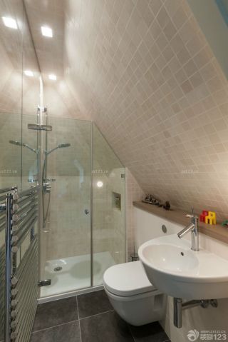 宾馆整体卫生间玻璃淋浴间装修效果图2023图片