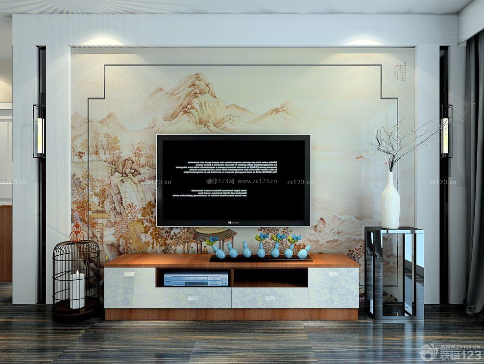室内客厅时尚电视背景墙装修图
