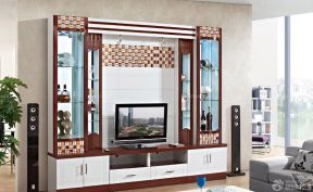 客厅电视背景墙设计 家装中式风格
