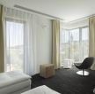 简单宾馆标准间纯色窗帘装修效果图片