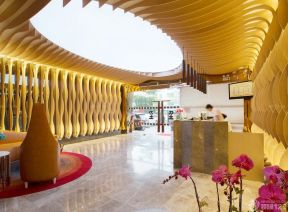 小賓館大廳裝修 吸頂燈裝修效果圖片