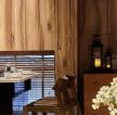 火锅店室内木质背景墙装修效果图片