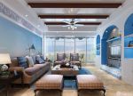 简约地中海风格客厅瓷砖效果图片