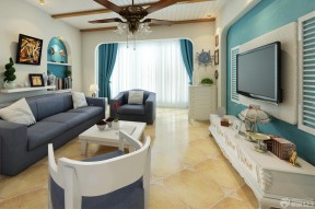 地中海风格电视背景墙 家装客厅设计