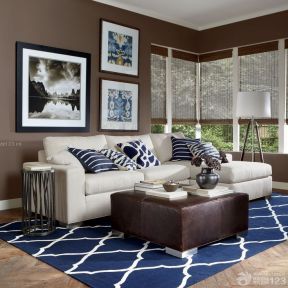 现代客厅装修效果图 美式布艺沙发