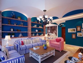 地中海风格客厅 组合沙发装修效果图片