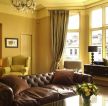 温馨家装客厅真皮沙发装修设计效果图片