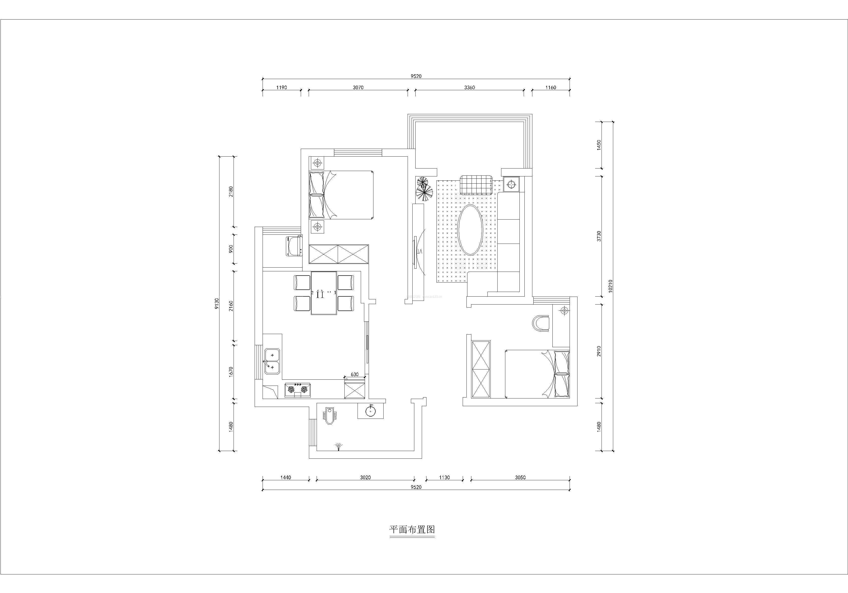 2023特色兩室房子戶型圖設計