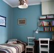 卧室背景墙蓝色墙面装修效果图片