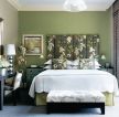 卧室背景墙绿色墙面装修效果图片