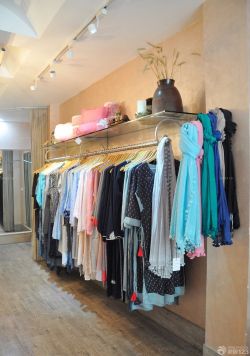 服装店装修纯色壁纸效果图片
