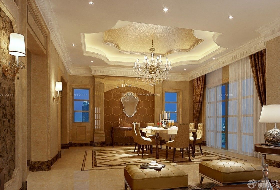 欧式家装客厅墙面装饰设计效果图