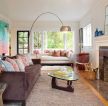 美式田园家居客厅沙发背景墙面装饰效果图