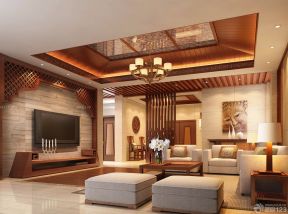 客廳電視背景 簡(jiǎn)約中式風(fēng)格裝修效果圖片