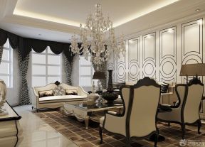 欧式别墅设计客厅家具搭配效果图