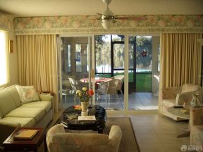 客厅窗帘装修效果图 田园地中海风格