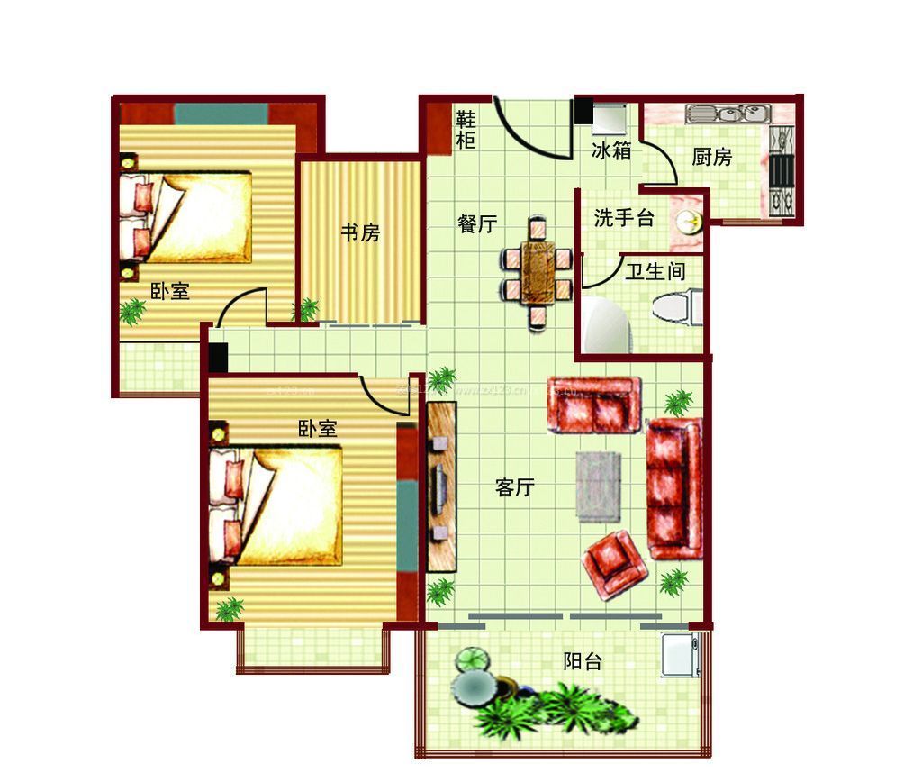 2023農(nóng)村自建別墅設(shè)計(jì)客廳平面圖