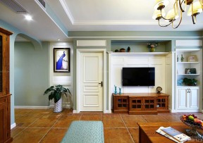 客厅电视背景墙颜色 美式客厅装修效果图