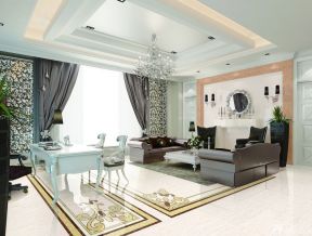 客厅地板砖效果图 现代欧式风格效果图