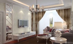 欧式客厅窗帘 现代欧式客厅效果图