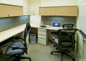 小办公室转角电脑桌装修效果图片