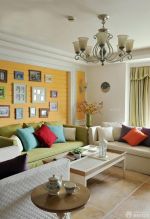 地中海客厅黄色墙面装修效果图片