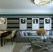 时尚小户型客厅沙发背景墙挂画装修效果图片