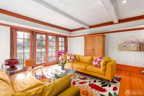 家装客厅 橙色地砖装修效果图片
