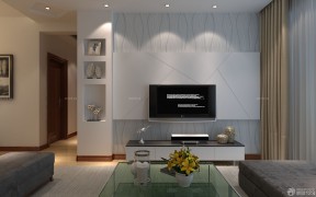 现代简单客厅电视背景墙图