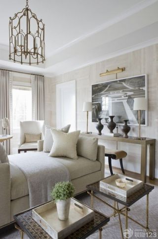 现代简约家装客厅沙发床装修效果图片